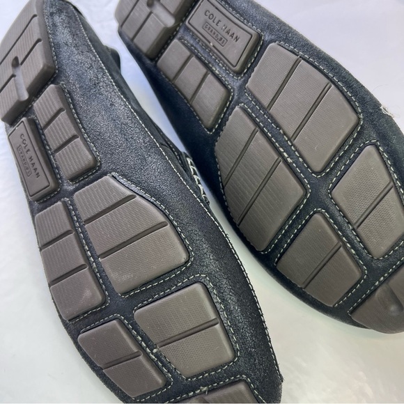 EUC COLE HAAN Black Wyatt Penny Loafer Suede Driver Driving Mocs Size 10.5M - Picture 9 of 13